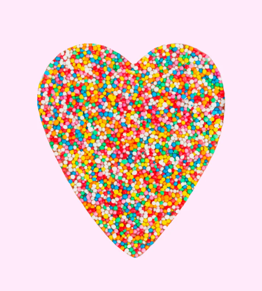 Rainbow Chocolate Freckle Heart